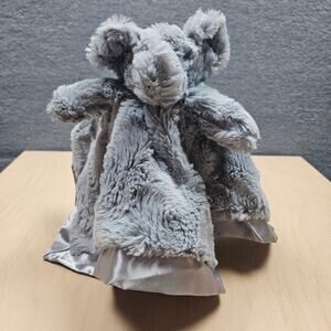Cloud Island Fluffy Elephant "Lovey" Baby Soft Security Blanket 14" x 14" Baby